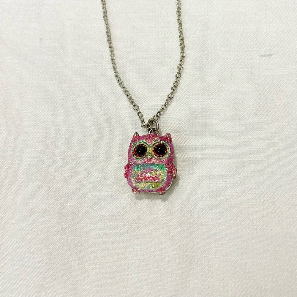 💙 Pink Owl Pendant Necklace